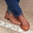 Man wearing the Wade Russet Brown Cowboy Boots