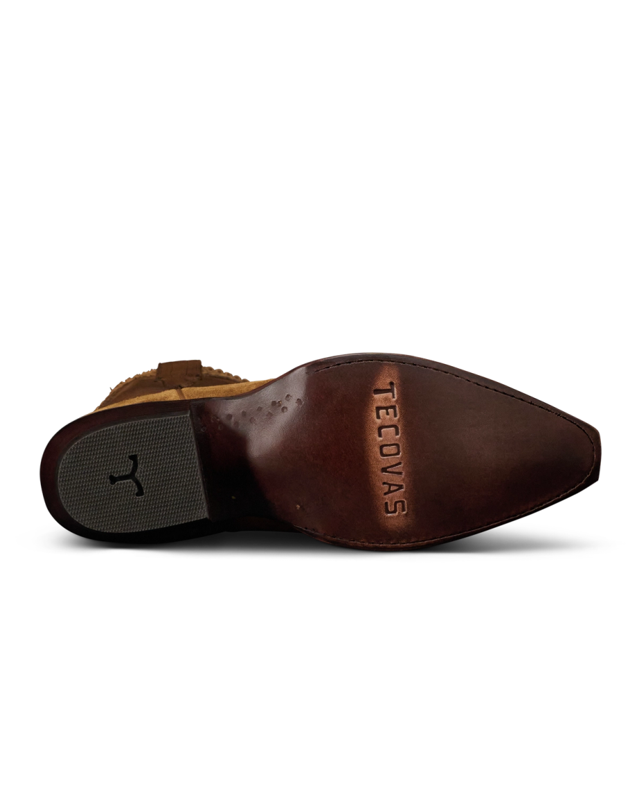 Sole view of The Sadie Braid - Sienna Suede on plain background