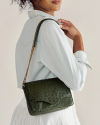 View of Ostrich Shoulder Bag - Forest Green