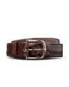 Unbuckled view of Men's Caiman Belt II - Oak on plain background