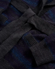 Closeup detail view of Men's Shawl Collar Wrap Sweater - Multi