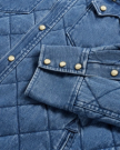 Closeup view of Men's Quilted Denim Shacket - Medium