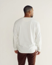 Back view of Men's Henley  LS - Whisper White on model