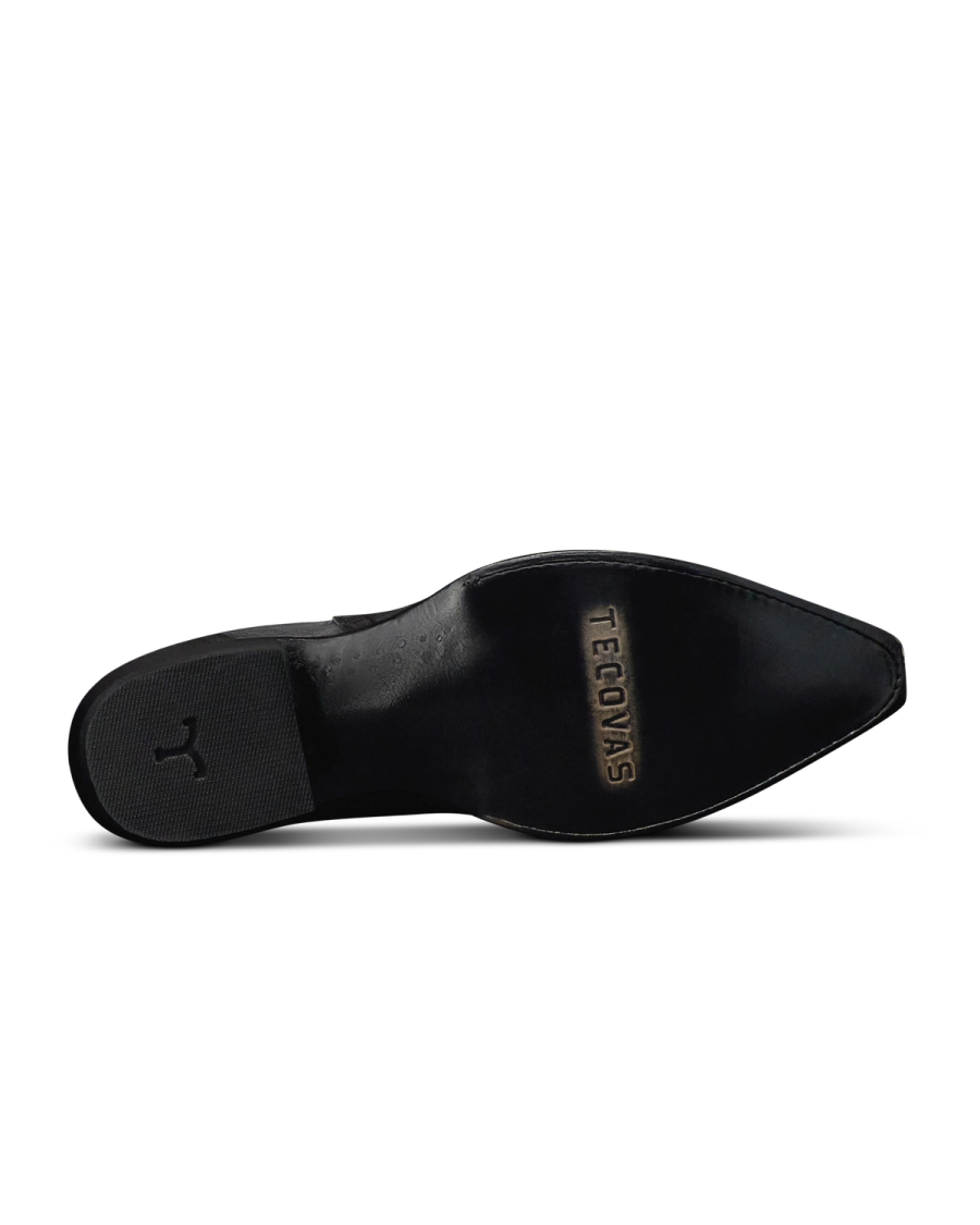 Sole view of The Blaze - Charcoal Ostrich Leg on plain background