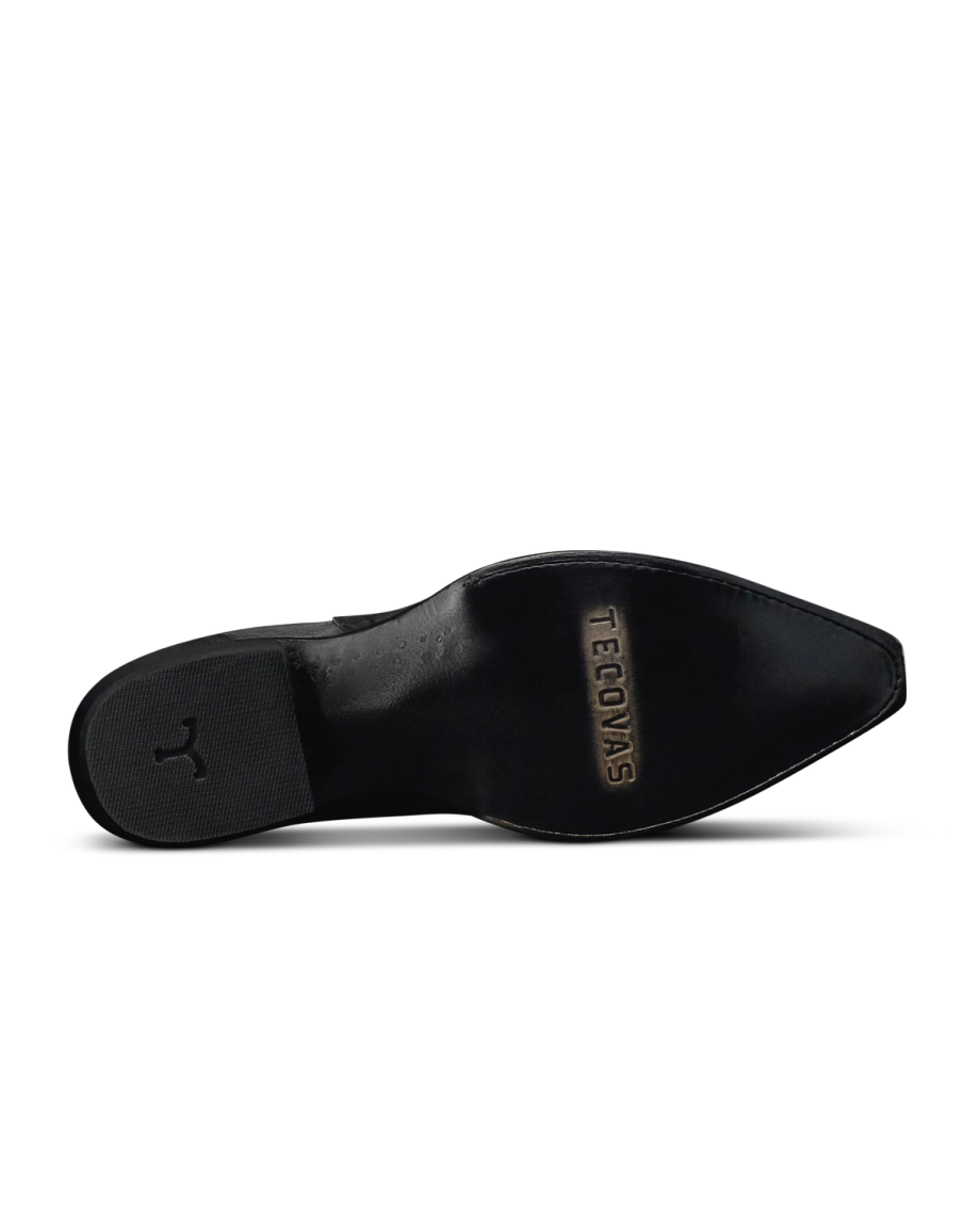 Sole view of The Blaze - Charcoal Ostrich Leg on plain background