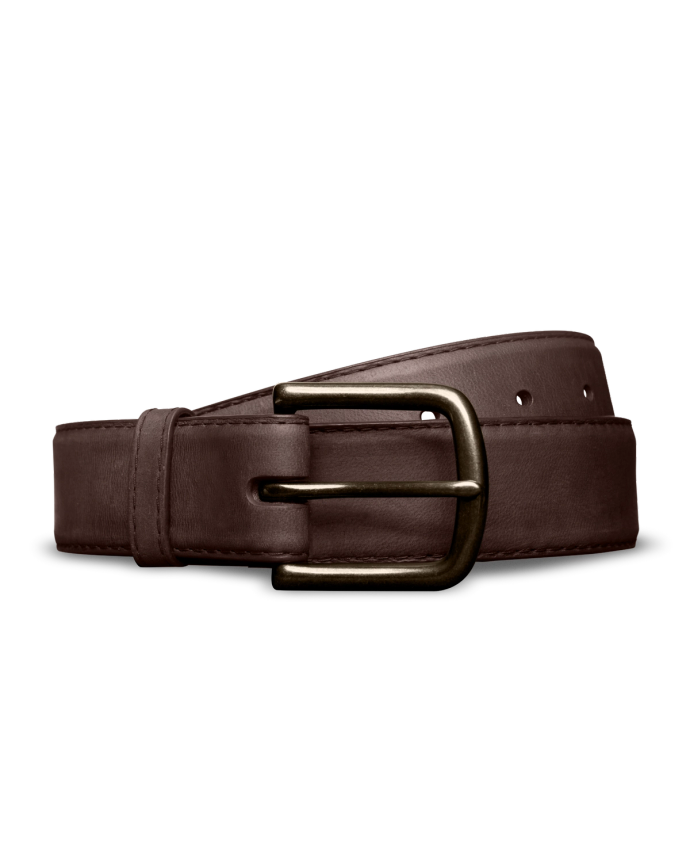 Front view of Men's Goat Belt II - Cafe on plain background