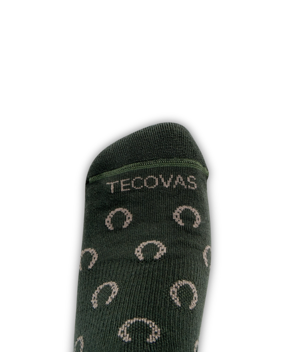 View of Horseshoe Ankle Sock (2-Pack) - Green / Sand