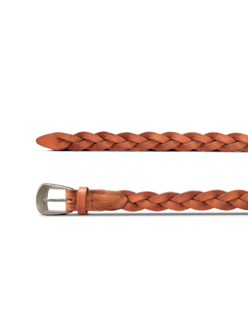 View of Women's Braided Belt - Tan