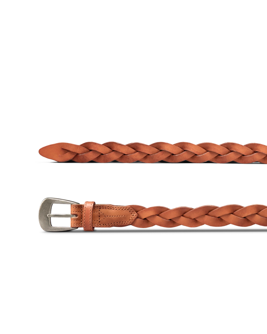View of Women's Braided Belt - Tan