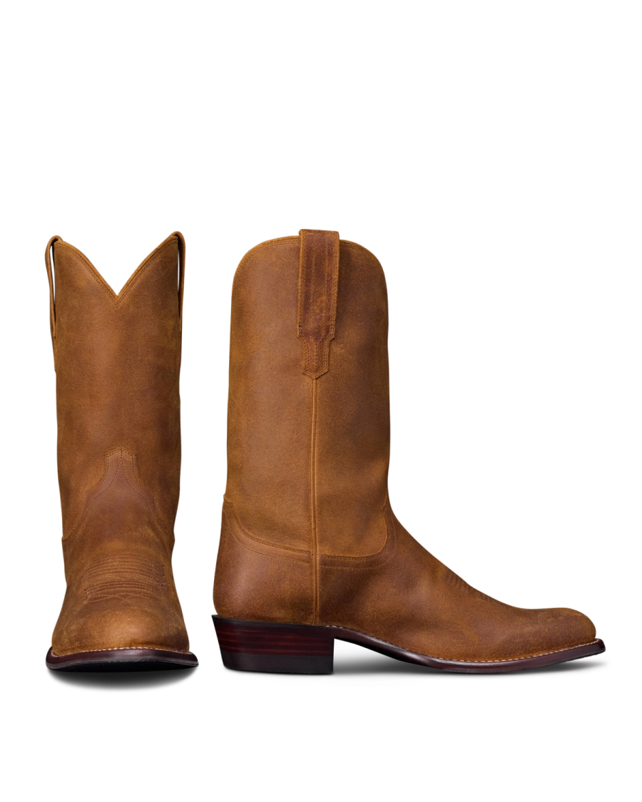 TECOVA Western Cowboy Boot  Brown Tan Suede Men\'s 8 D The Buck Men main image 3