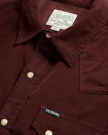 Closeup detail view of Men's Texas Weight Corduroy Pearl Snap LS - Port