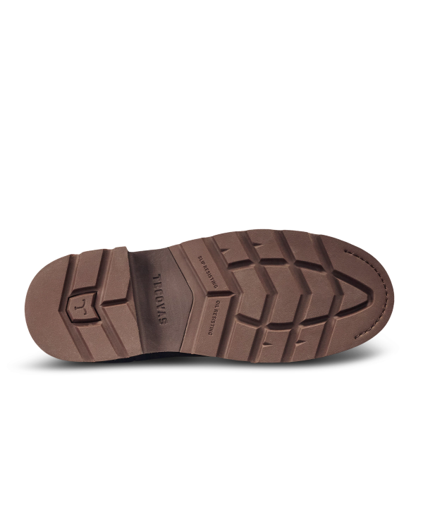 Toe view of Women's LongHaul Waterproof Chelsea Composite Toe Work Boot - Heritage Tan Cowhide on plain background