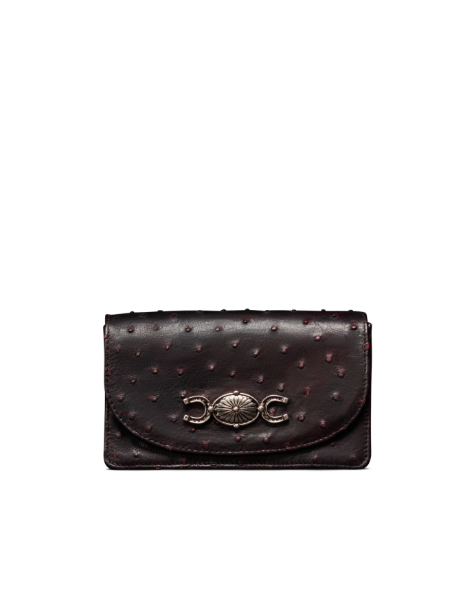 Front view of Concho Chain Crossbody - Black Cherry on plain background