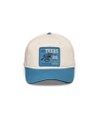 Front view of See Texas Hat - White/Blue on plain background