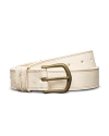 Unbuckled view of Women's Cowhide Belt II - Bone on plain background