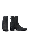 Pair of the Georgia boots in the color midnight. 