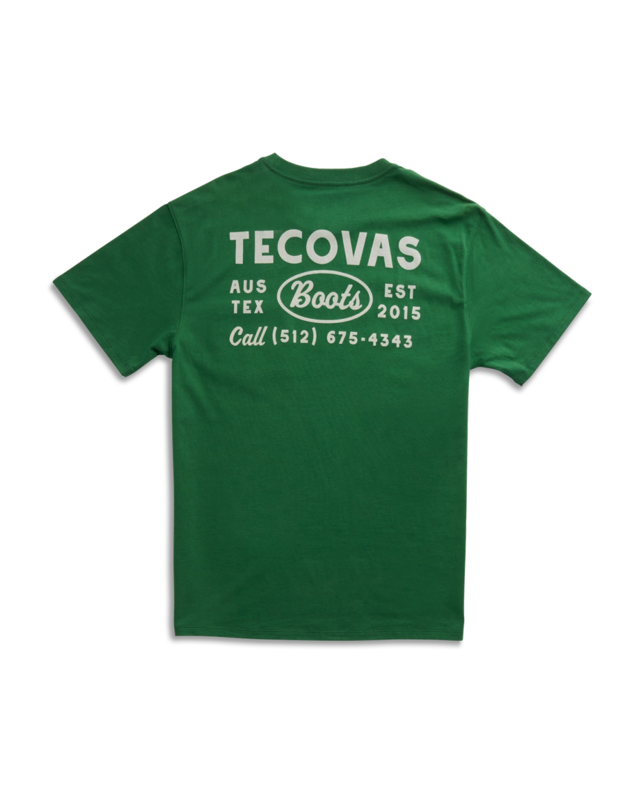 View of Men's Boots Advertisment Tee - Green