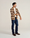 Closeup detail view of Men's Shawl Collar Cardigan Serape Sweater - Multi