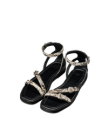 Quarterfront view of The Blakely - Black/Bone on plain background