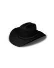 Quarterfront view of Hat Band - Jet Black on plain background