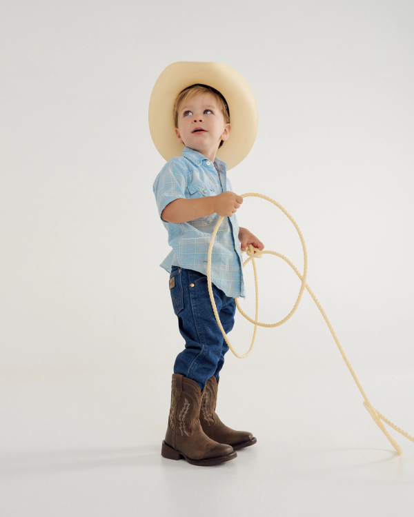 Full view of The Doc Toddler - Cafe Goat on model