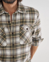 Closeup view of Men's Everyday Flannel LS - Whisper White / Cactus