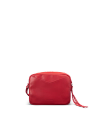 Back view of Horseshoe Topzip Crossbody - Crimson on plain background