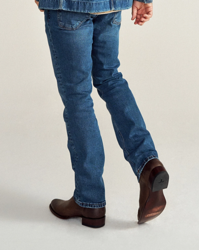 Back view of Men's Rugged Standard Jeans (II) - Medium on model