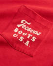 Closeup detail view of Men's USA Pocket Tee - Red / White