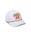 Quarterfront view of Tecovas Work Performance Trucker - Burnt Orange Polyester on plain background