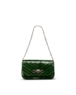 Front view of Eel Concho Clutch - Green on plain background