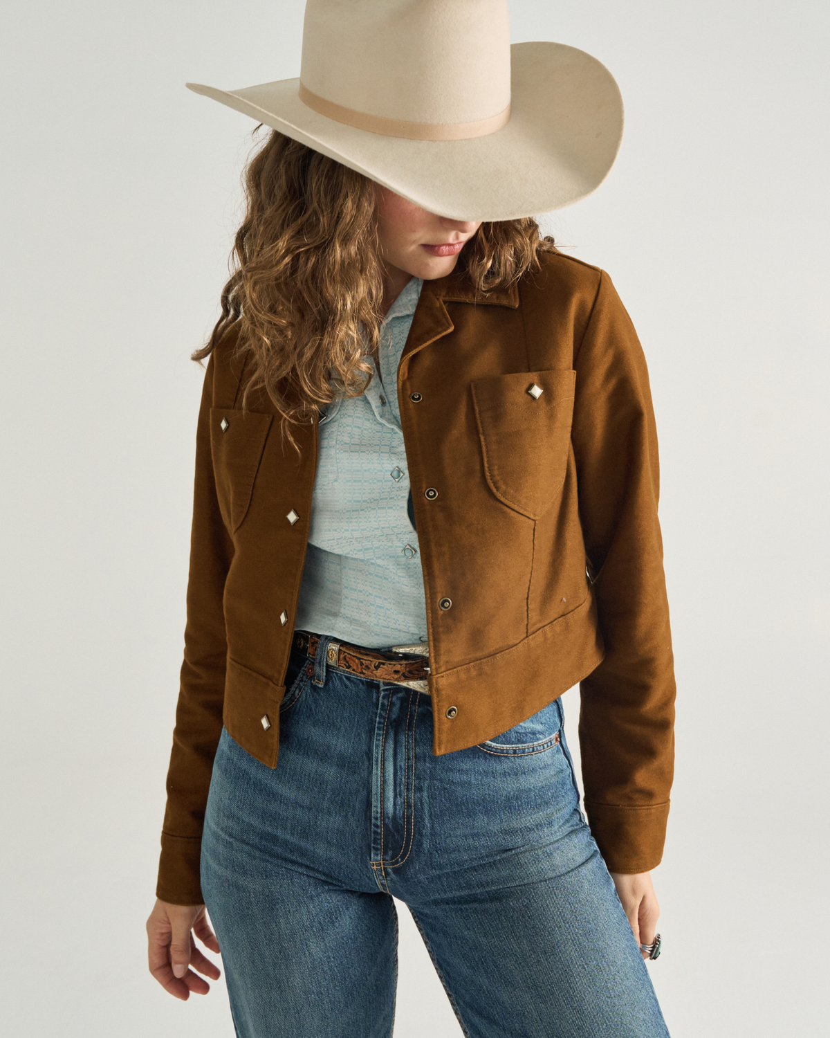 Women's Moleskin Pearl Snap Jacket | Tecovas