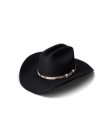 Quarterfront view of Hat Band - Black Bone on plain background