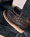 Toe view of LongHaul Waterproof Moc Composite Toe Work Boot - Espresso on plain background