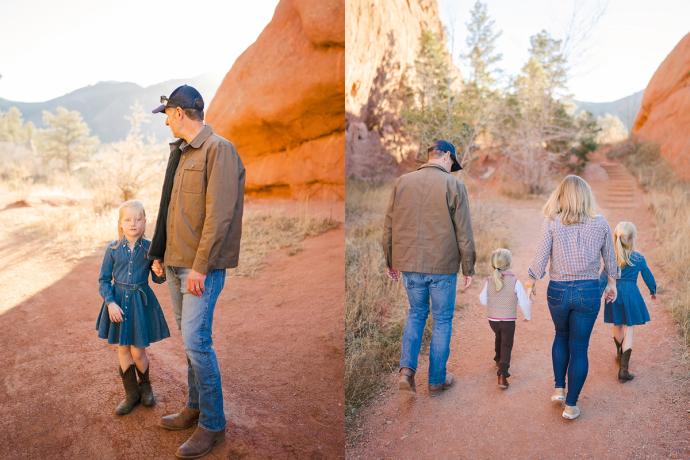 man with a young girl, family walking