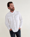 Closeup detail view of Men's Performance Western Pearl Snap LS - Classic Fit - White