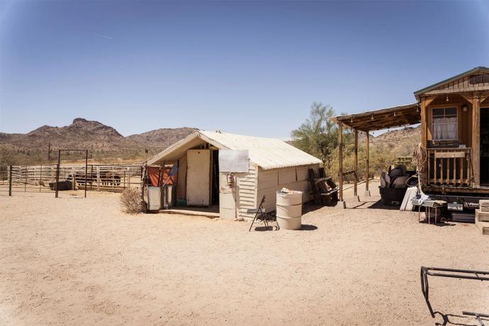 a little shed on a ranch