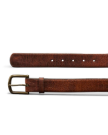 Closeup view of Men's Bison Belt II - Burnt Umber