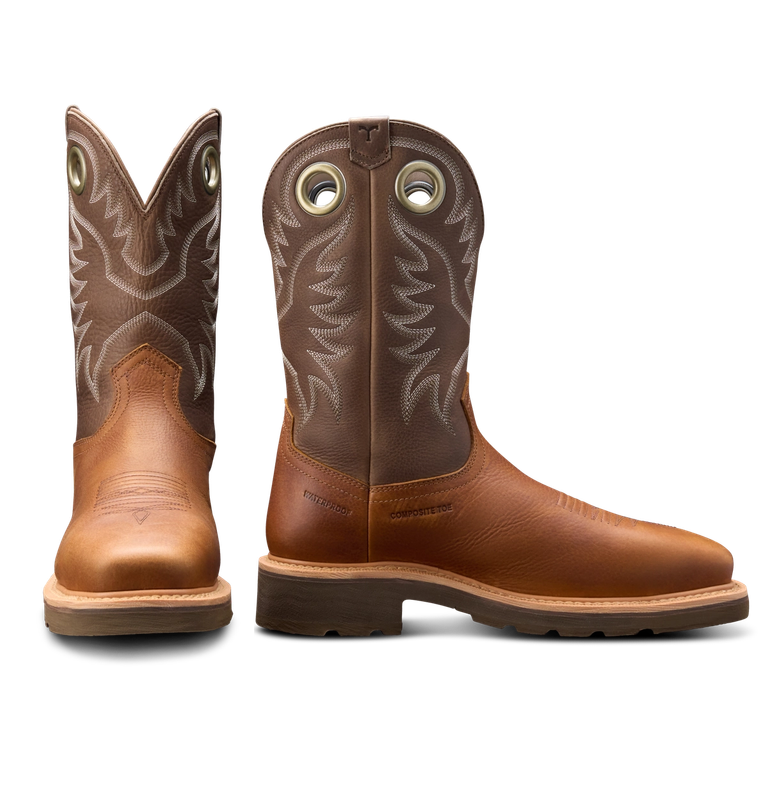 LongHaul Waterproof Square Composite Toe Work Boot Saddle Fossil Tecovas