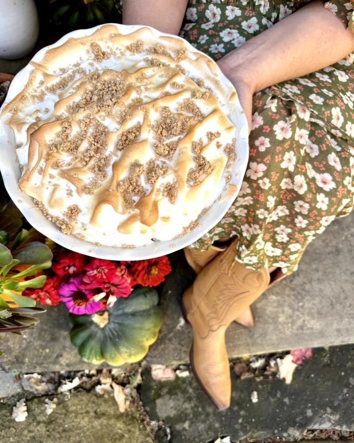 Image of a Peanut Butter Pie with a Chocolate Graham Cracker Crust 