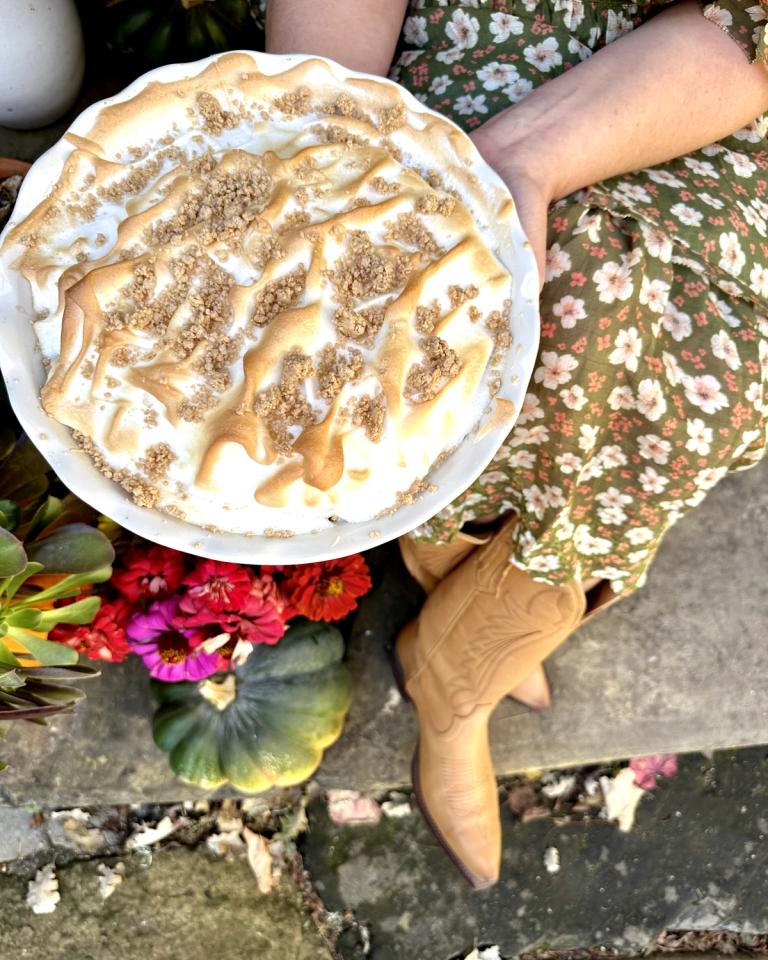 Image of a Peanut Butter Pie with a Chocolate Graham Cracker Crust 