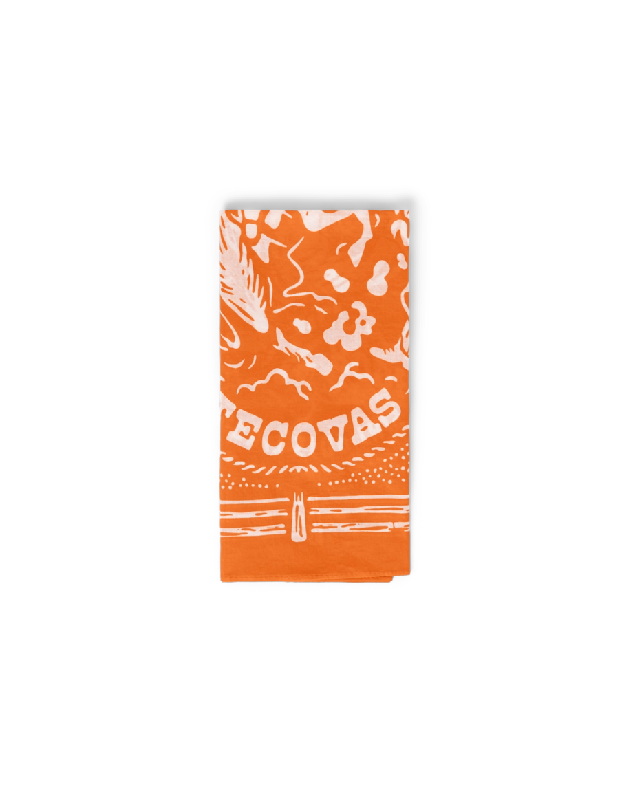 Folded view of Gameday Bandana - Burnt Orange on plain background