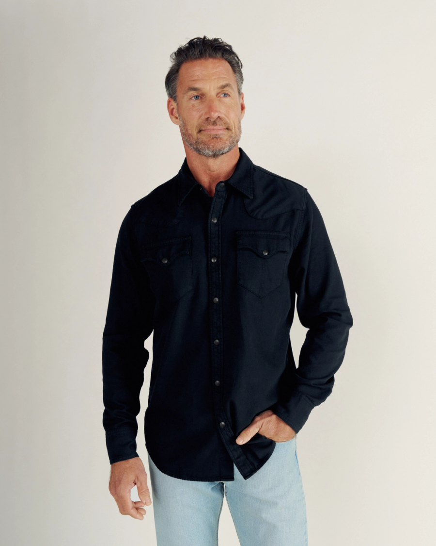 Men's Denim Long Sleeve Pearl Snap | Tecovas