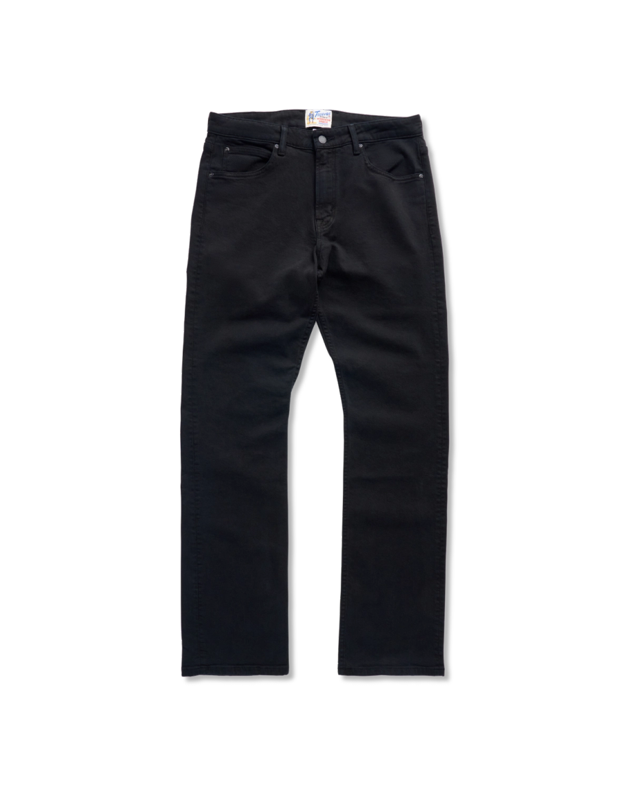 Front view of Men's Slim Straight Stretch Twill - Black on plain background