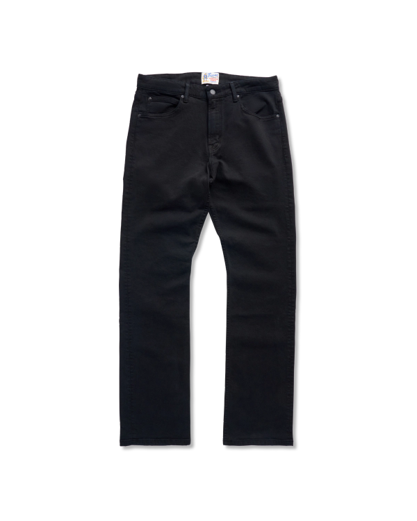 Front view of Men's Slim Straight Stretch Twill - Black on plain background