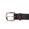 Front view of Men's Crocodile Belt - Black Cherry on plain background