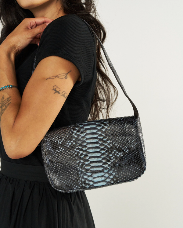 View of Python Shoulder Bag - Blue Multi