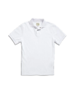Closeup detail view of Men's Polo Pearl Snap SS - White