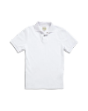 Closeup detail view of Men's Polo Pearl Snap SS - White