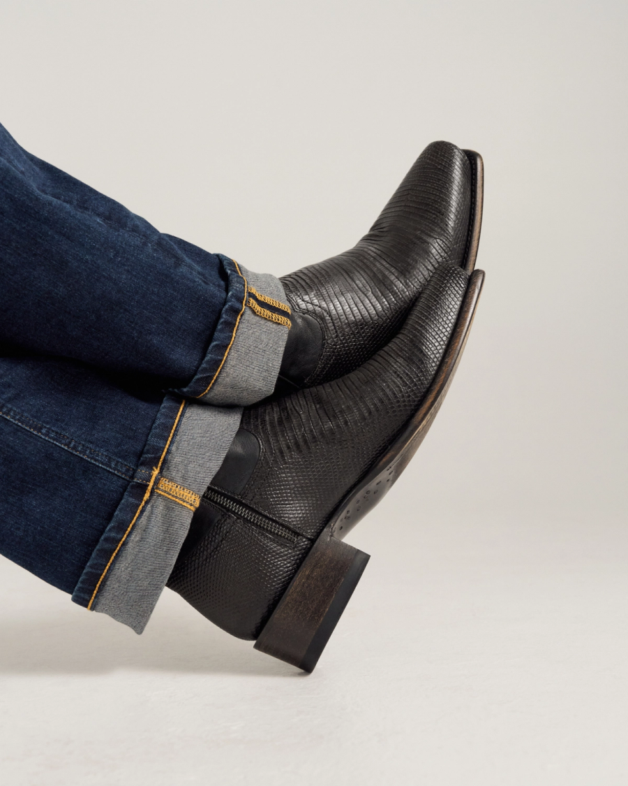 t*o様 John Hornbeck ヒシビーズ　ターコイズ　tufa cast The Jack in Midnight Relic Lizard - Men's Zip Boot | Tecovas